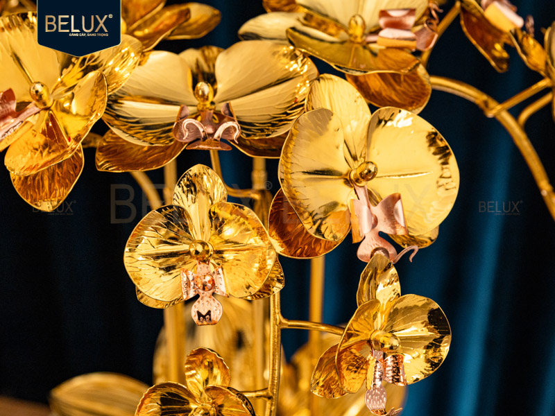 Chậu Lan Vàng Tụ Phúc mạ vàng 24k&nbsp;cao 50cm